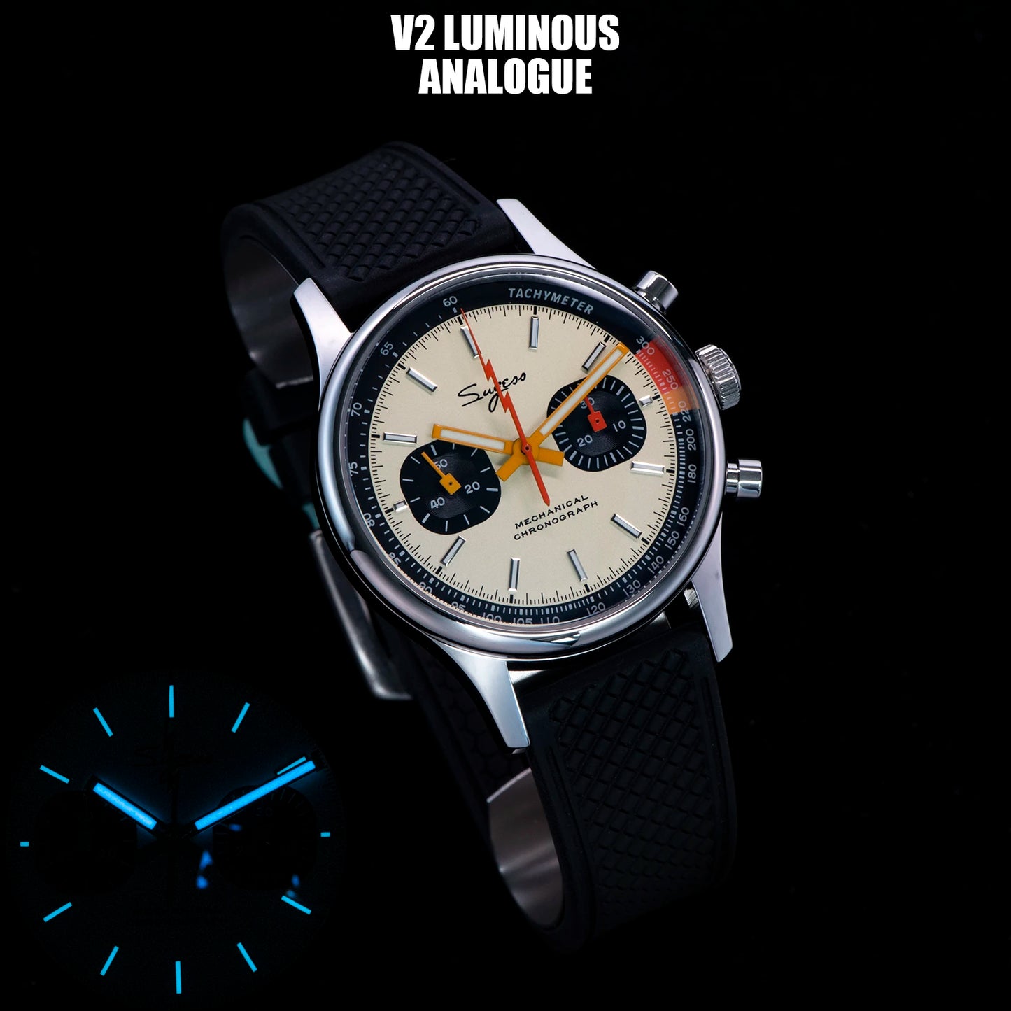 Sugess Pilot Watch Origin Movement Swanneck Wristwatch Mechanical