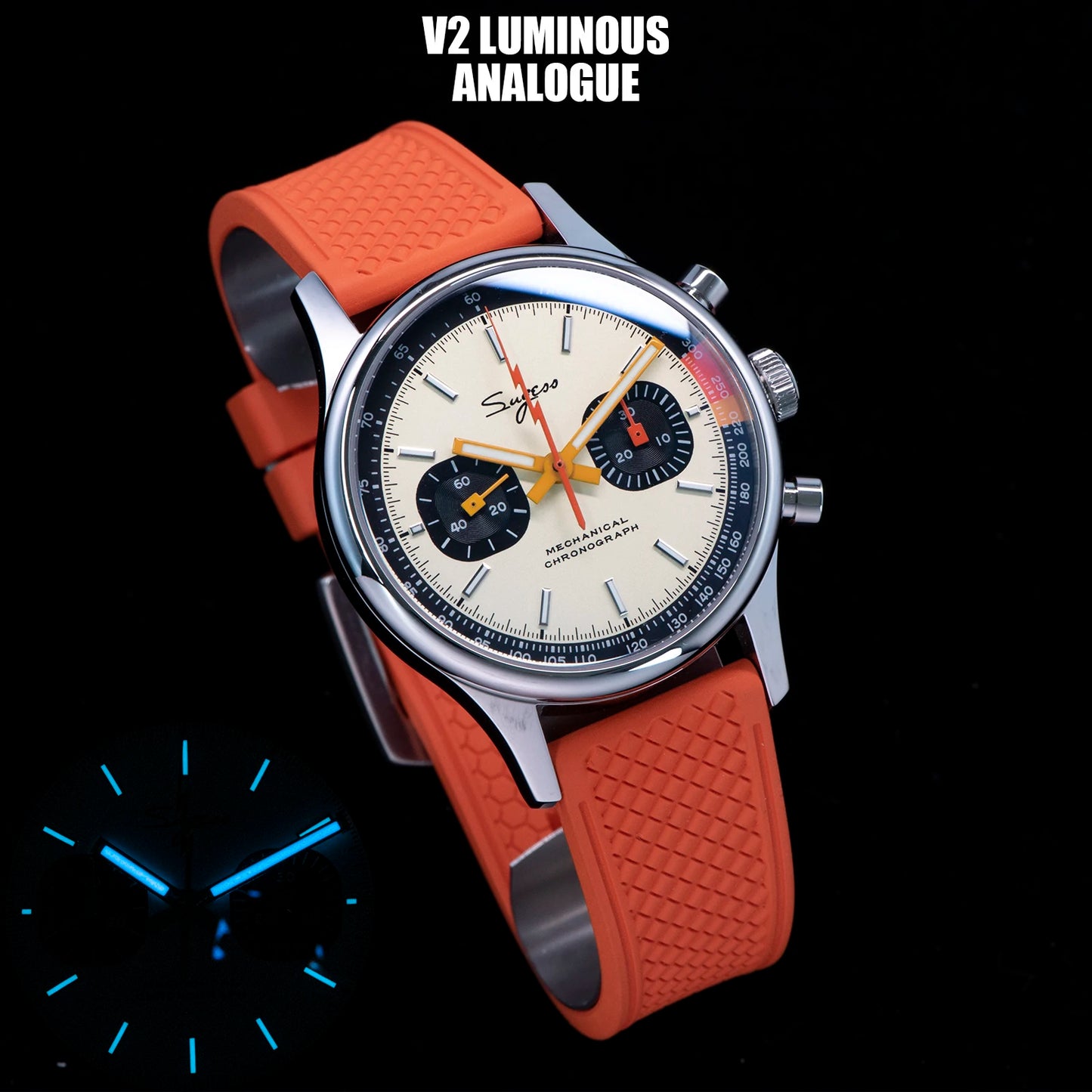 Sugess Pilot Watch Origin Movement Swanneck Wristwatch Mechanical