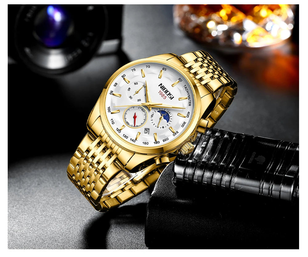 NIBOSI New Men's Watches Top Luxury Quartz Watch For Men Automatic