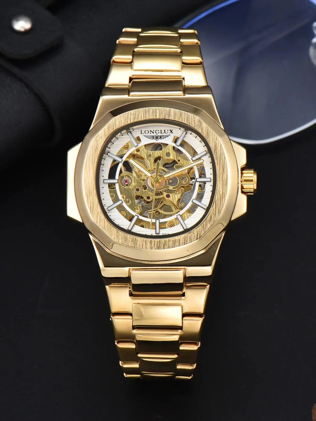 LONGLUX Men automatic mechanical watch luxury watches waterproof