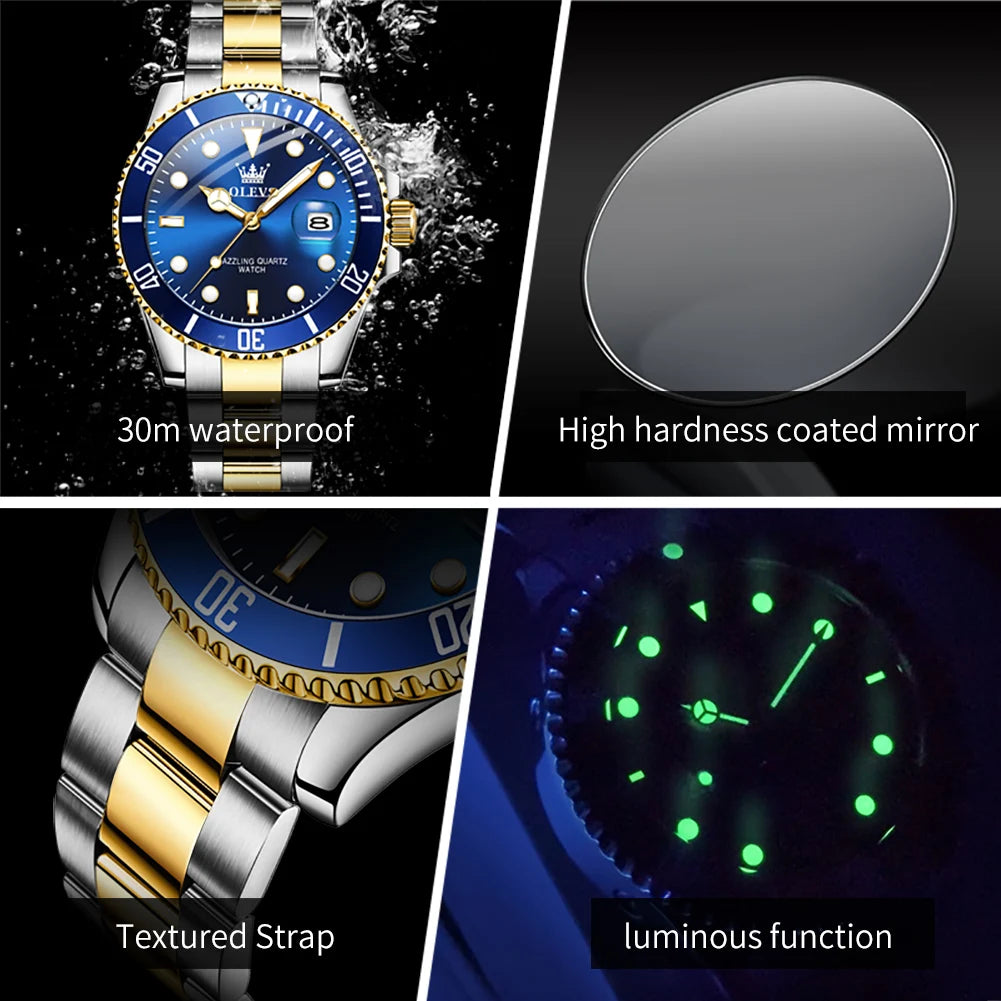 OLEVS Man Watch Original Brand Waterproof Quartz