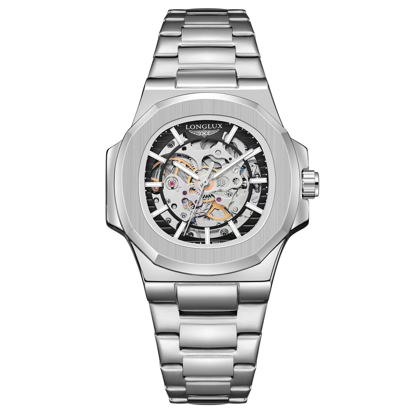 LONGLUX Men automatic mechanical watch luxury watches waterproof