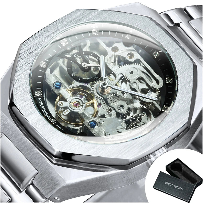 Forsining Silver Automatic Watch Men