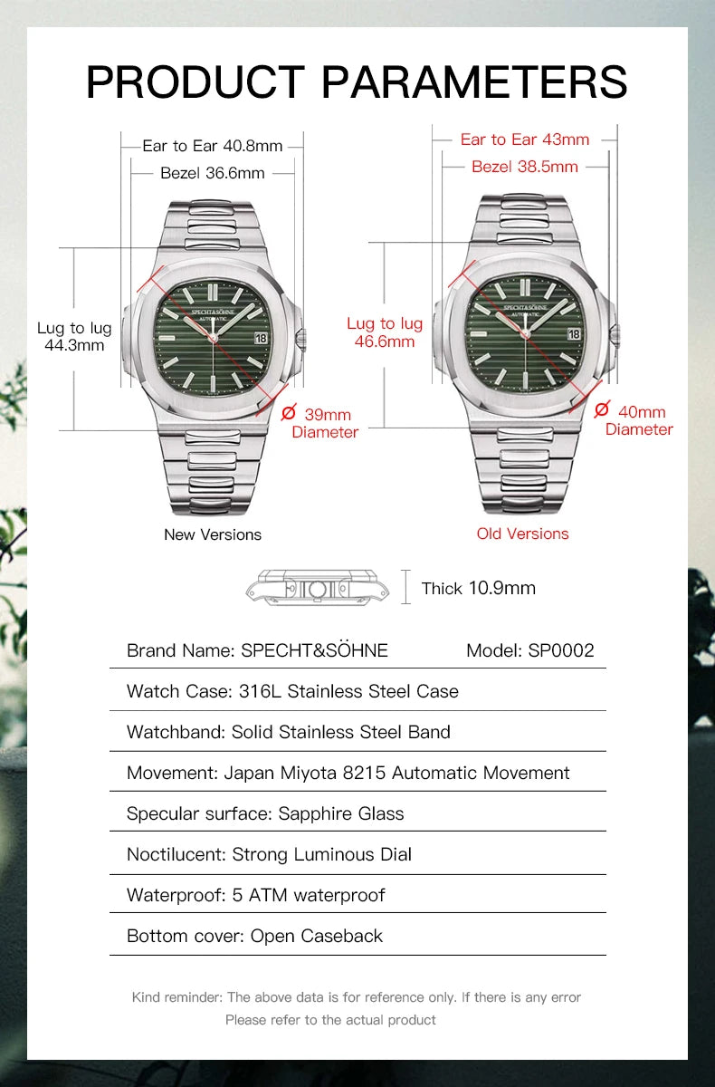 New Specht&Sohne Men's Watches Mechanical