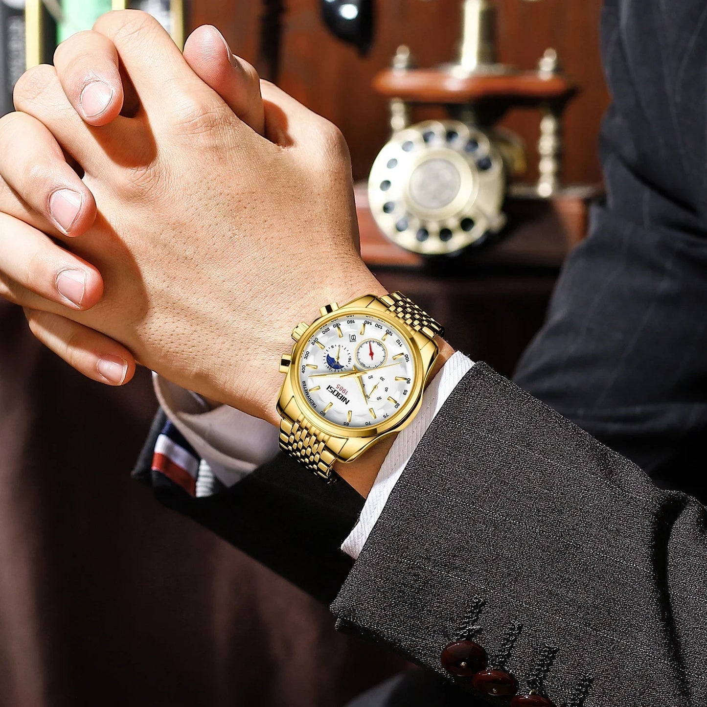 NIBOSI New Men's Watches Top Luxury Quartz Watch For Men Automatic