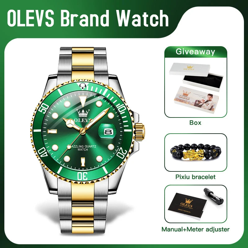 OLEVS Man Watch Original Brand Waterproof Quartz