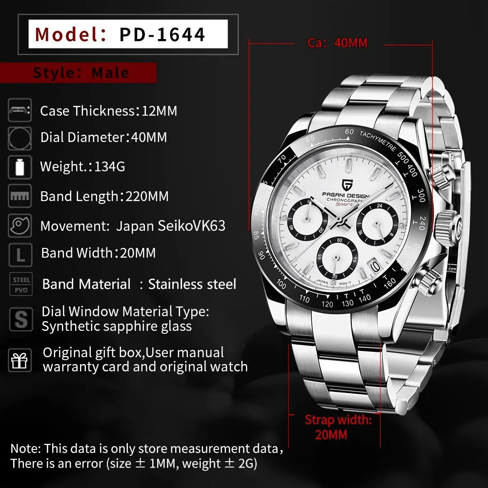 PAGANI DESIGN New Men Watches Quartz