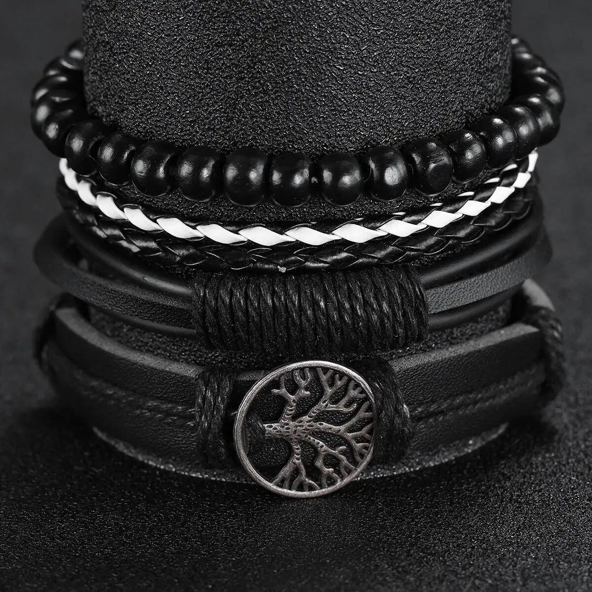 4/5PCS Fashion Leather Strap Men Business Watches