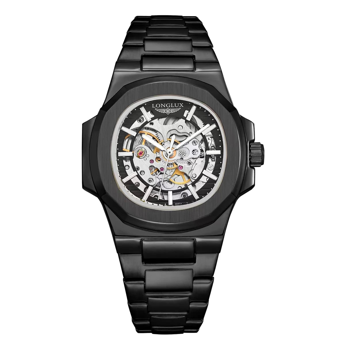 LONGLUX Men automatic mechanical watch luxury watches waterproof