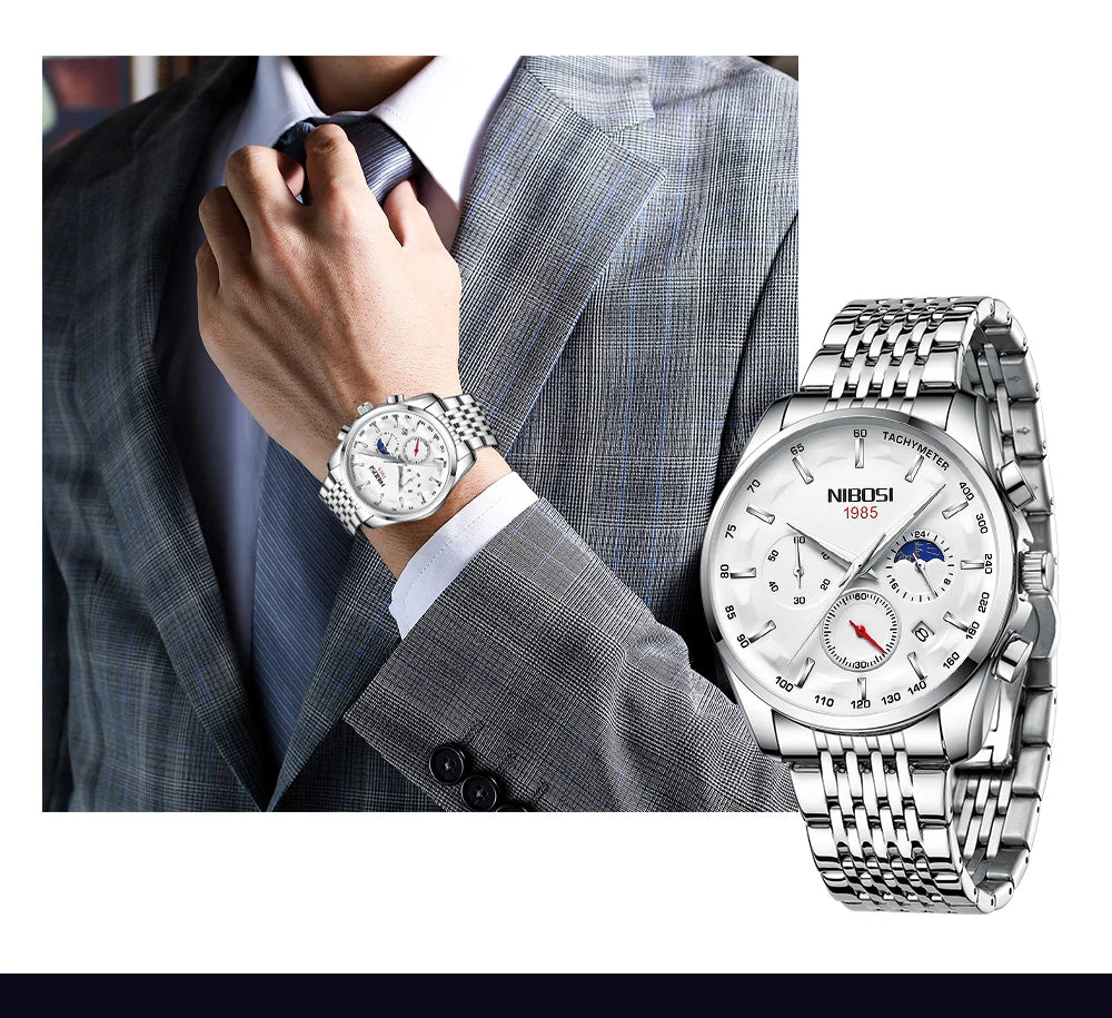 NIBOSI New Men's Watches Top Luxury Quartz Watch For Men Automatic