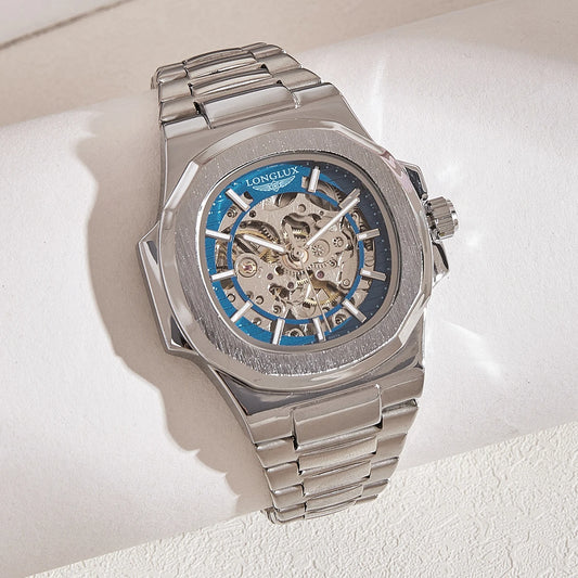 LONGLUX Men automatic mechanical watch luxury watches waterproof