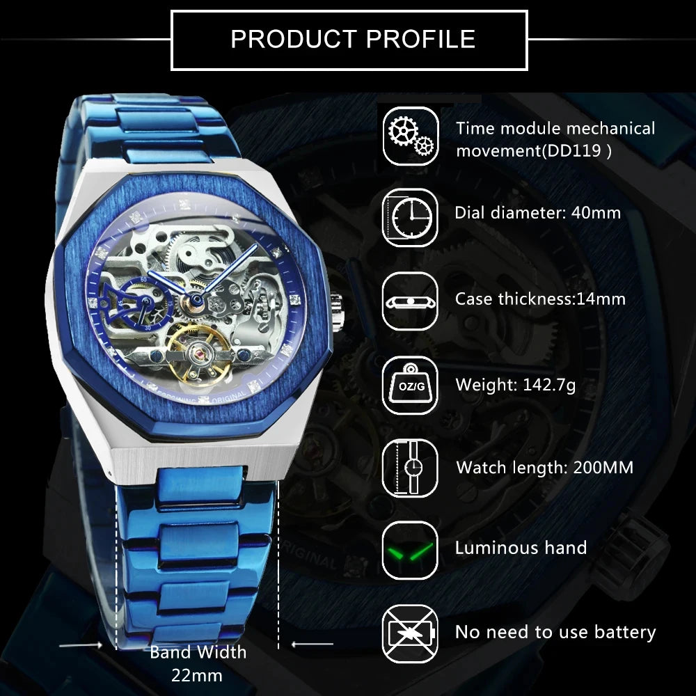 Forsining Silver Automatic Watch Men
